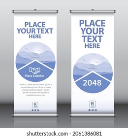 Roll up, brochure, flyer, banner design template vector, abstract background, rectangle size.