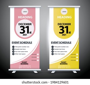 roll up, pull up , x banner , modern design - Vertical Banner Design Signboard Advertising Brochure Flyer Template Vector X-banner and Street Business Flag of Convenience for event