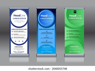 roll up, pull up , x banner , modern design template.