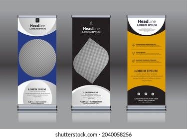 roll up, pull up, x banner , modern design template. 