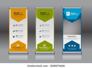 roll up, pull up , x banner , modern design template. simple vertical Banner template. 