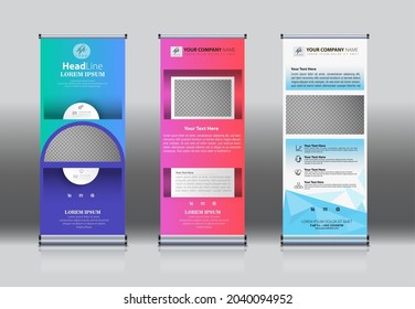 roll up, pull up , x banner , modern design, vertical banner template. 