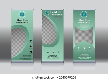 enrollar, tirar hacia arriba , x banner , diseño moderno, plantilla de cartel vertical. 