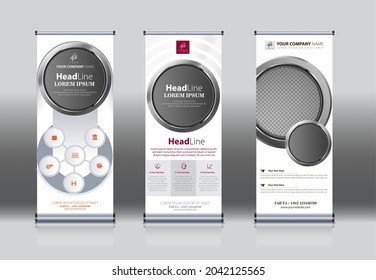 Roll Up, Pull Up , X Banner , Modern Design Template. Simple Vertical Banner Template.