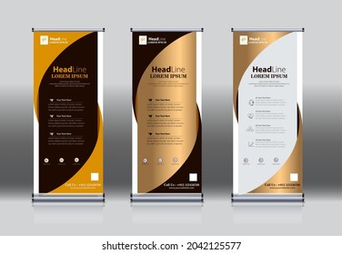 Roll Up, Pull Up , X Banner , Modern Design Template. Simple Vertical Banner Template.