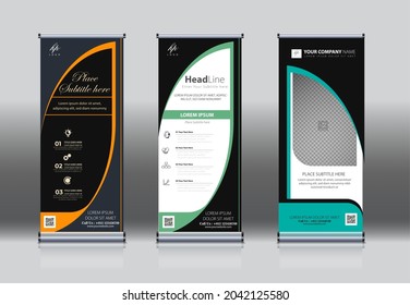 roll up, pull up , x banner , modern design template. simple vertical Banner template.