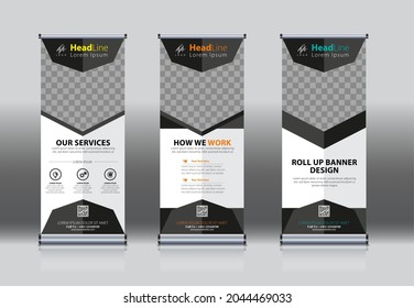 roll up, pull up , x banner , modern design template. simple vertical Banner template.
