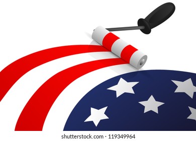 Roll USA flag