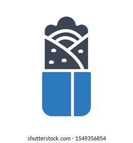 roll vector glyph colour   icon
