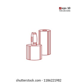 Roll - vector thin line icon on white background. Symbol for web, infographics, print design and mobile UX/UI kit. Vector illustration, EPS10.