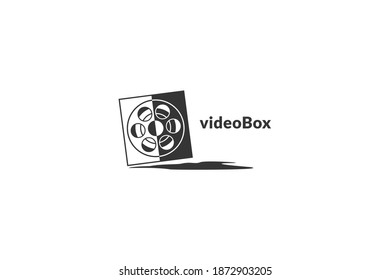 roll video cassette logo for film maker, agency, producer, creator