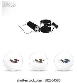 Roll of wallpaper icon vector