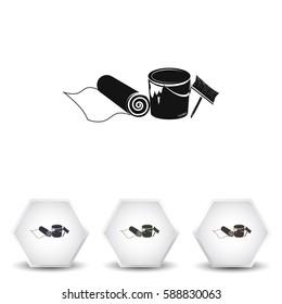 Roll of wallpaper icon vector