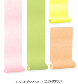 Roll of wallpaper for walls of different colors, vector illustration