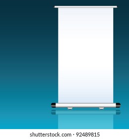 roll up with white background on blue art illustration