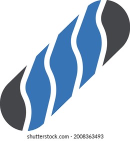roll with white background. roll is a symbol of bakery .glyph colour icon.