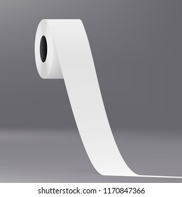 Roll Of White Sticky Tape Or Check Tape. EPS10 Vector