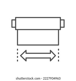 Roll width line outline icon