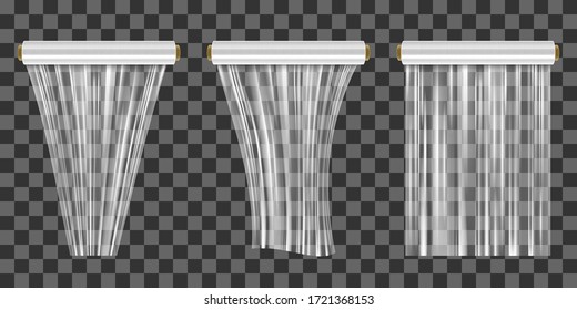 Roll of wrapping plastic stretch film. Vector illustration isolated on transparent background.