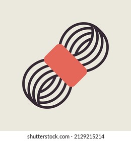 Roll of yarn flat icon. Farm animal sign. Graph symbol for your web site design, logo, app, UI. Vector illustration