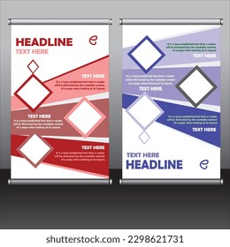 roll_up banner design with two colors