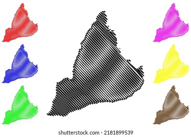 Rolla island (Kingdom of Norway) map vector illustration, scribble sketch Ralli map
