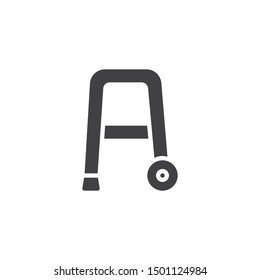 Rollator walker vector icon. filled flat sign for mobile concept and web design. Walker with wheels glyph icon. Symbol, logo illustration. Vector graphics