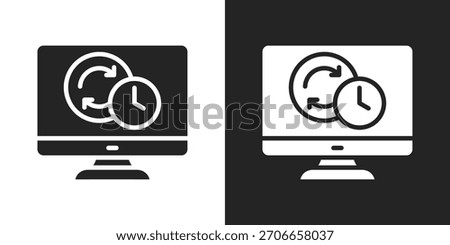 Rollback Icon In Black And White Glyph Style