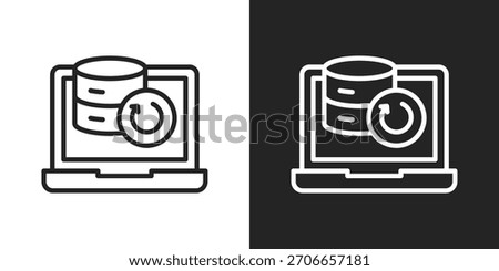 Rollback Icon In Black And White Line Style
