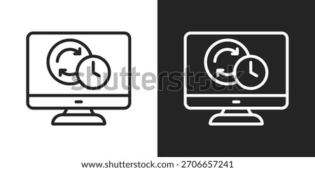 Rollback Icon In Black And White Line Style