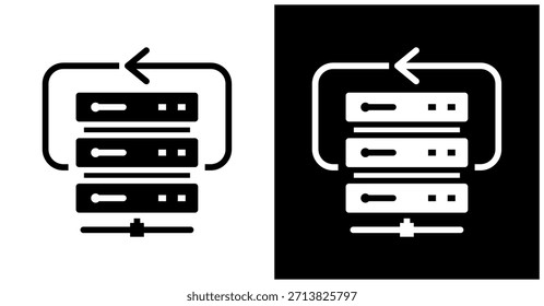 Conjunto De Iconos De Sistema De Retroceso En Fondo Blanco Y Negro
