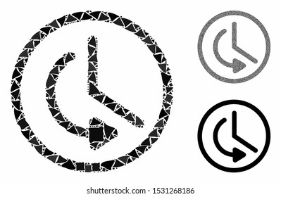 Rollback time composition of humpy items in various sizes and color tones, based on rollback time icon. Vector humpy items are combined into collage. Rollback time icons collage with dotted pattern.