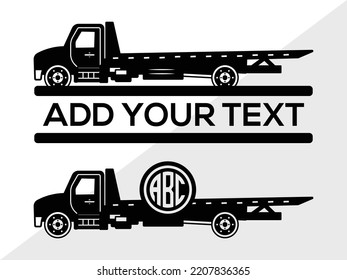 Rollback Truck Monogram SVG Printable Vector Illustration svg