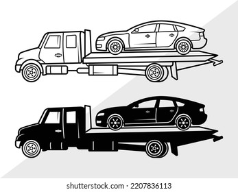 Ilustración de vectores impresos SVG de Rolback Truck