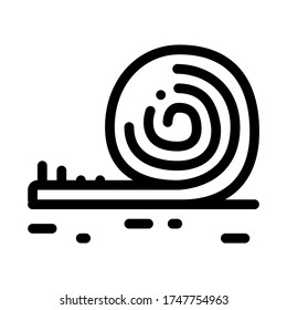 Rolled Artificial Turf Icon Vector. Rolled Artificial Turf Sign. Isolated Contour Symbol Illustration