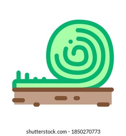 Rolled Artificial Turf Icon Vector. Rolled Artificial Turf Sign. Color Symbol Illustration