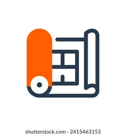 Ilustración del icono del vector de impresión azul rodada