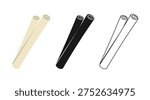 Rolled Blueprints Illustration Set. Architectural House Plans and Engineering Project Drafts for Building Design