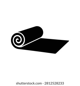 Rolled Carpet Flooring Solid Silhouette Icon