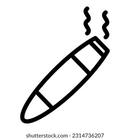 Rolled Zigarren Symbol Umrissvektor. Zigarettenrauch. Vape-Rohr