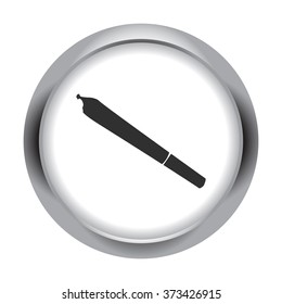 Rolled cigarette marijuana joint simple icon on colorful background