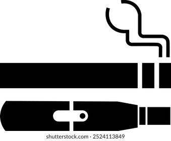 Rolled cigarettes and electronic cigarettes