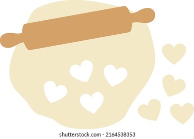 Rolled cookie dough vector illustration