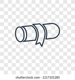 Rolled diploma concept vector linear icon isolated on transparent background, Rolled diploma concept transparency concept in outline style