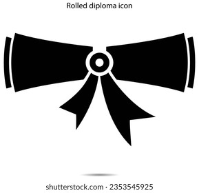 Rolled diploma icon vector illustration graphic on background