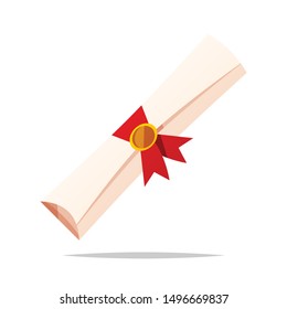 Rolled Diploma Vector Isolated Illustration