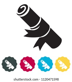Rolled Educational Degree Icon as EPS 10 File