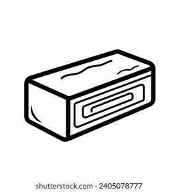 Rolled egg tamagoyaki vector icon illustration outlined isolated on plain white background. Simple flat cartoon art styled drawing.