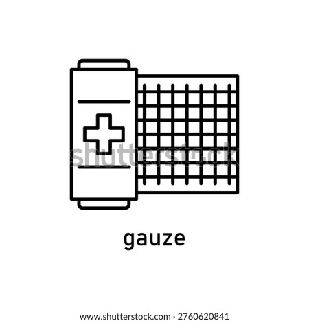 Rolled gauze with a cross design suitable for medical, healthcare or religious concepts in photos, digital designs, and web content.