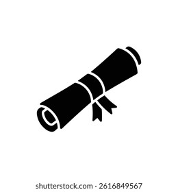 Rolled Graduation Scroll with Ribbon Icon
